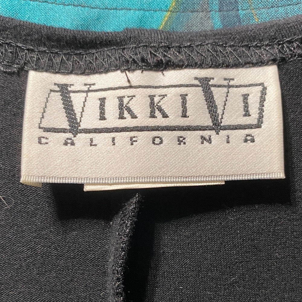 Vikki Vi vintage Black body suit and colorful long vest plus size 26 W - Picture 3 of 17